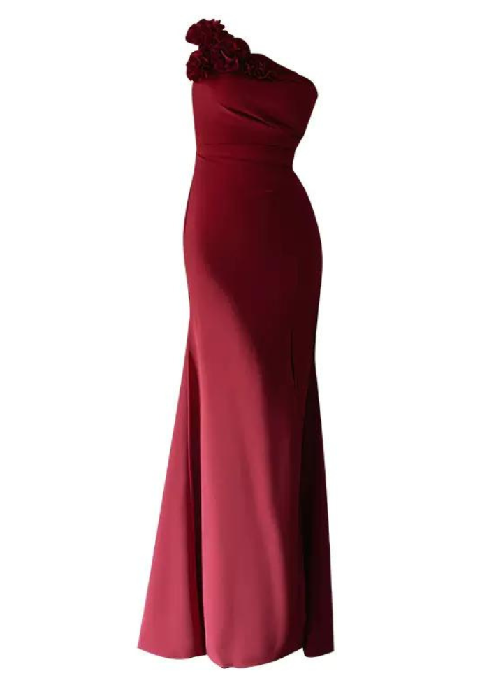 Woman Flower One Shoulder Evening Dress CDR067