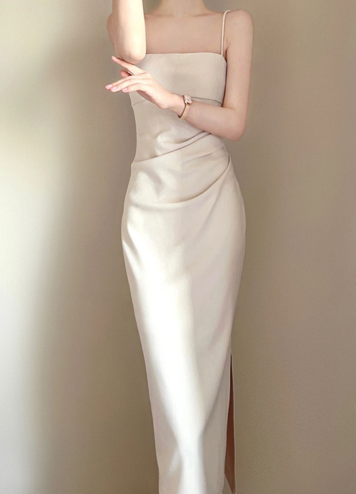 Woman Camisole Ribopen Waist Bear Long Dress CDR040