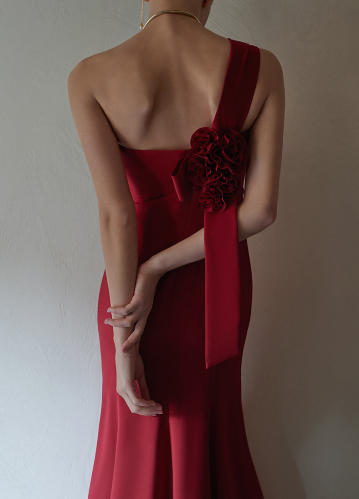 Woman Flower One Shoulder Evening Dress CDR067