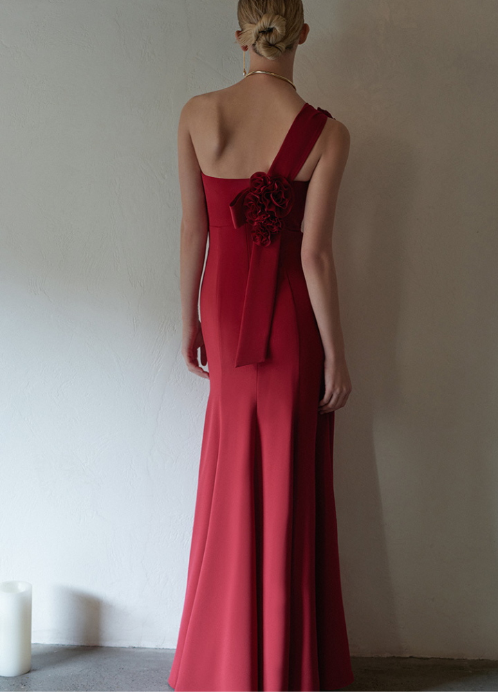 Woman Flower One Shoulder Evening Dress CDR067