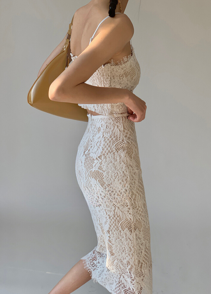 Woman Race Camisole Race Tight Skirt Set Up CDR044