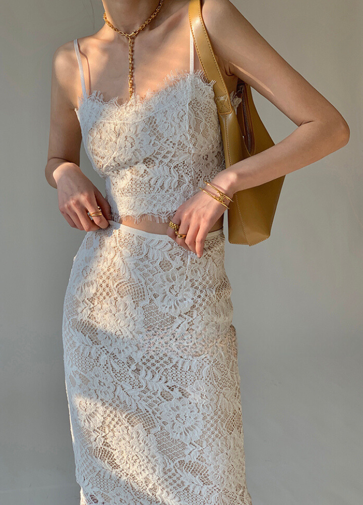 Woman Race Camisole Race Tight Skirt Set Up CDR044