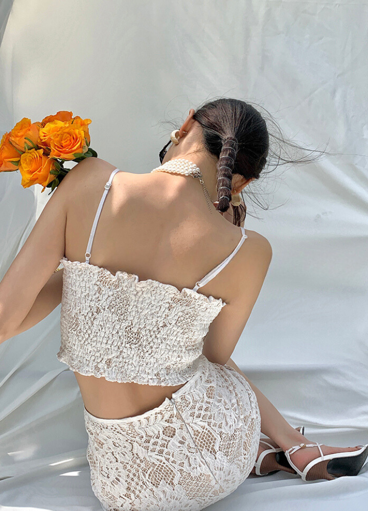 Woman Race Camisole Race Tight Skirt Set Up CDR044