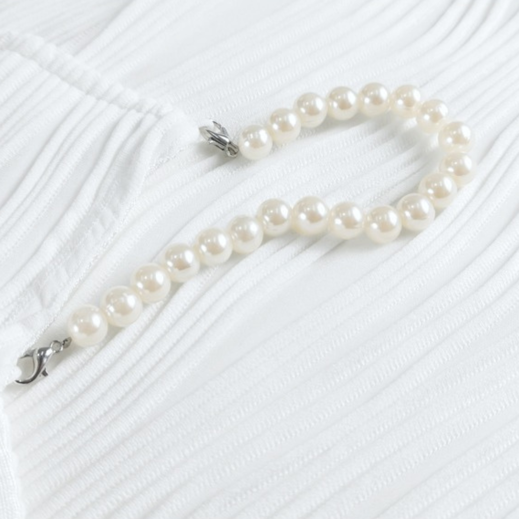 Woman Pearl Shoulder Medium Tight Dress CDR024