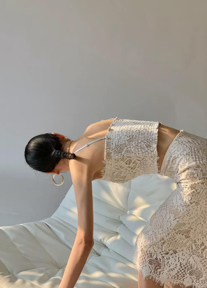 Woman Race Camisole Race Tight Skirt Set Up CDR044