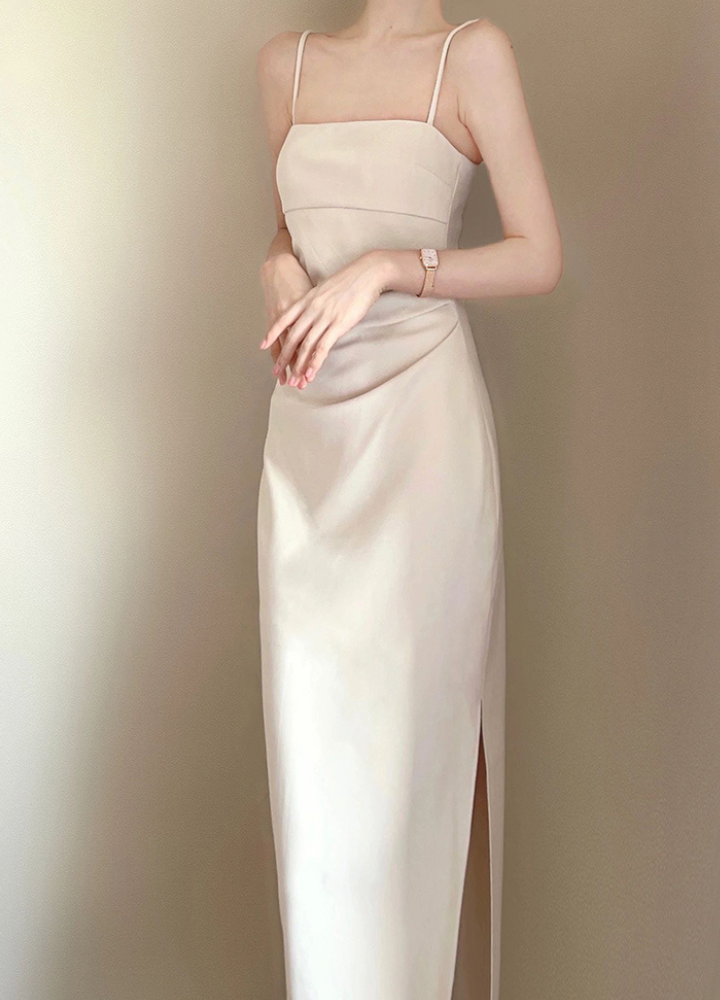 Woman Camisole Ribopen Waist Bear Long Dress CDR040