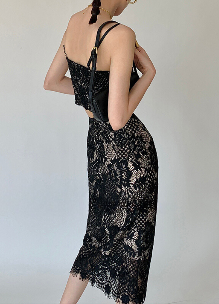 Woman Race Camisole Race Tight Skirt Set Up CDR044