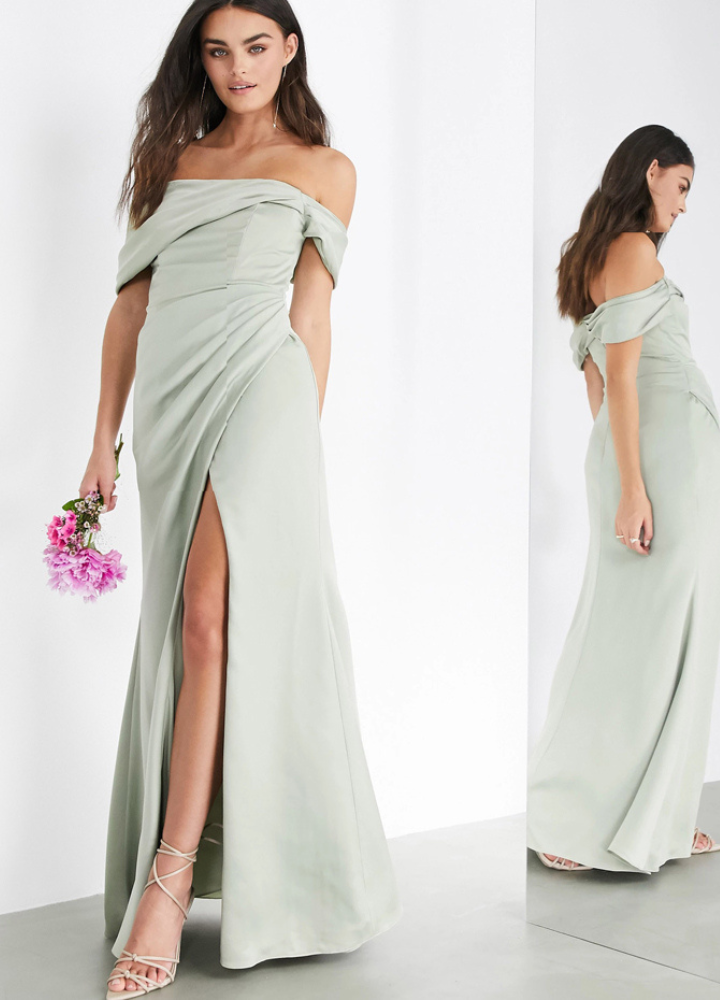 Woman 3type Green Satin No Sleeve Tight Dress CDR061