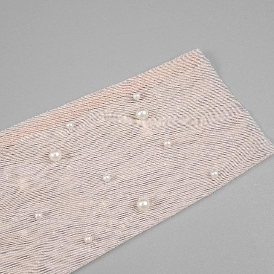 Woman Pearl Mesh Tops High Waist Pants SET-UP CDR084