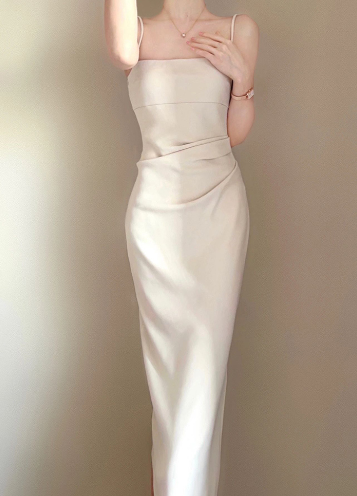 Woman Camisole Ribopen Waist Bear Long Dress CDR040