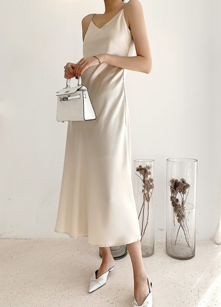 Woman Satin Camisole Long Dress CDR021