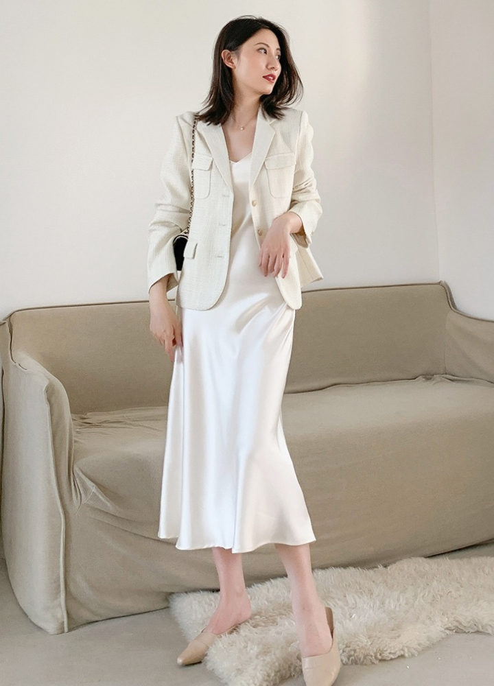 Woman Satin Camisole Long Dress CDR021