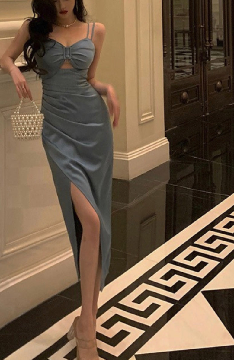 Woman Camisole Slit Middle Tight Dress CDR034