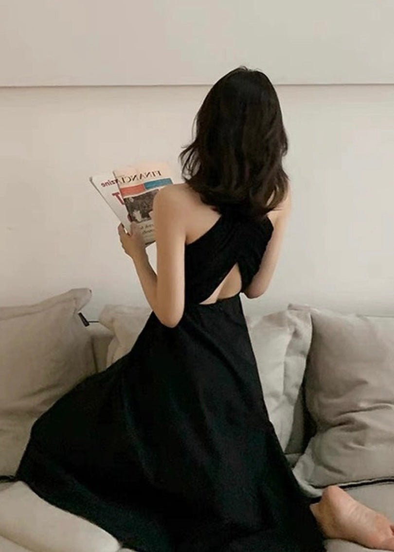 WOMEN BLACK FORMAL PARTY DRESS【CDR010】