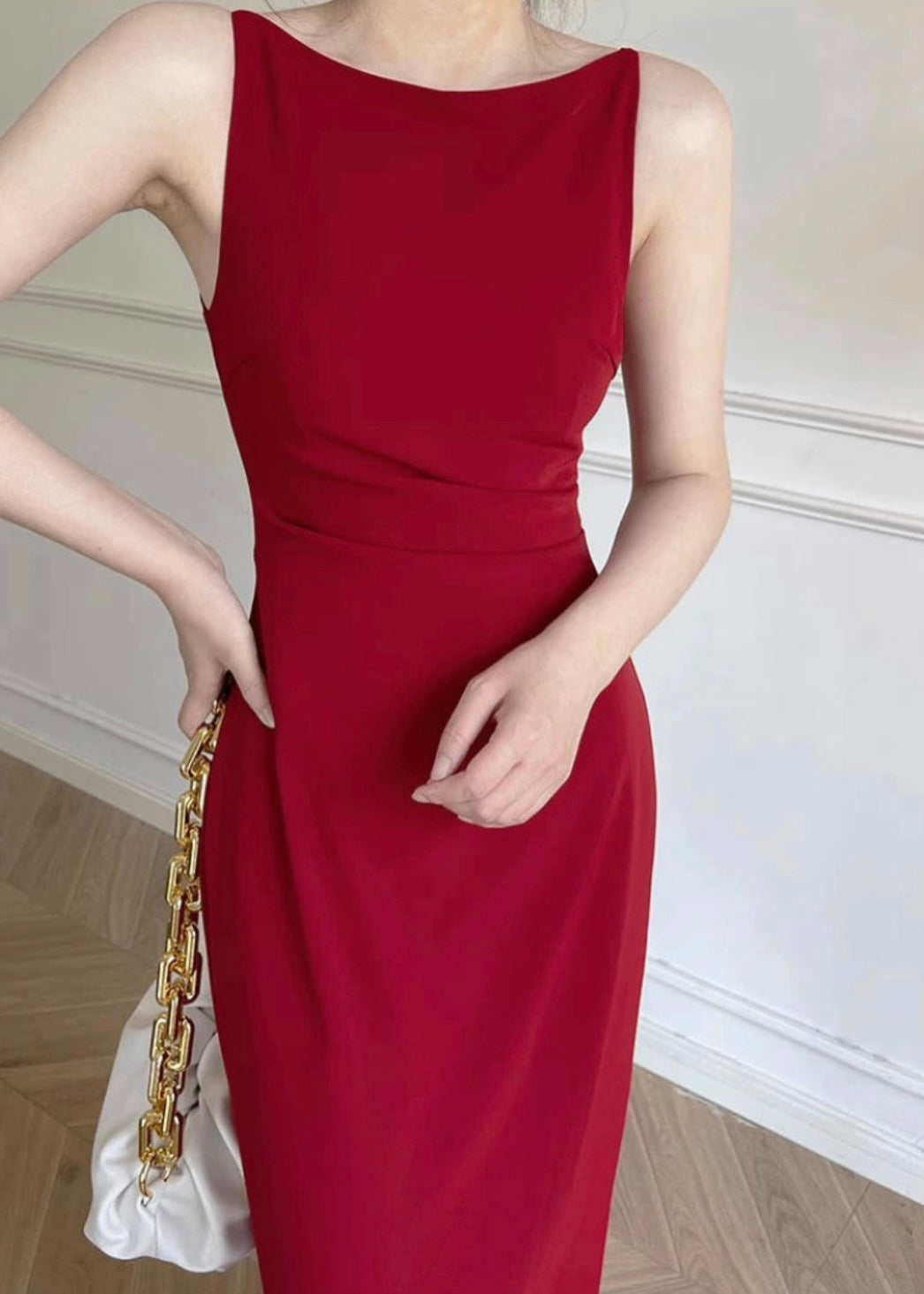 Woman No Sleeve Retro Dress CDR018