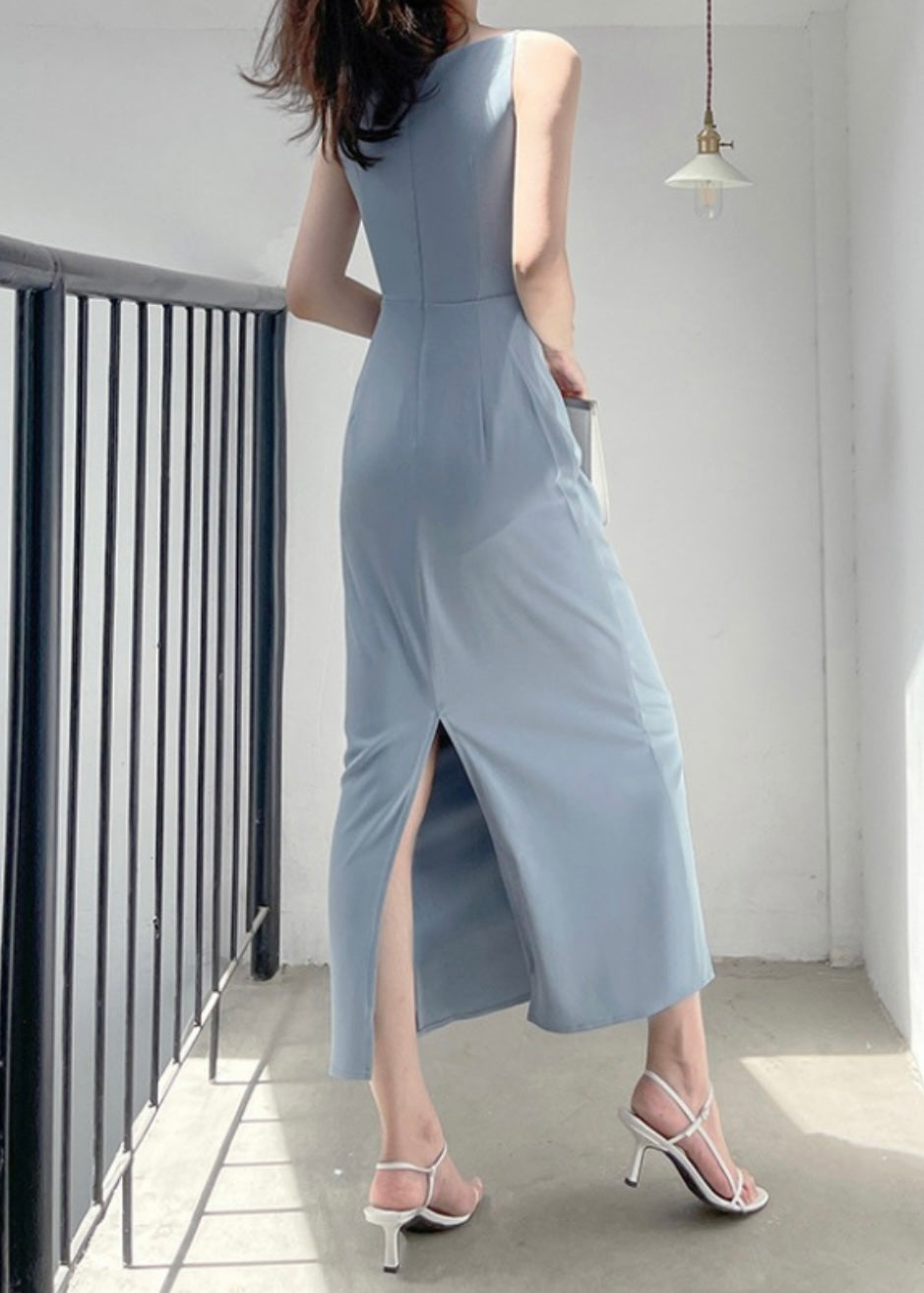 Woman No Sleeve Retro Dress CDR018