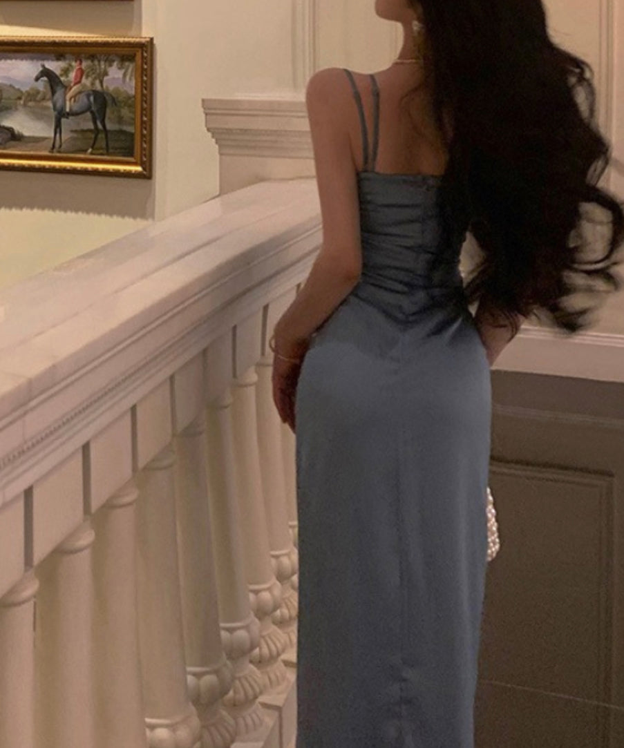 Woman Camisole Slit Middle Tight Dress CDR034