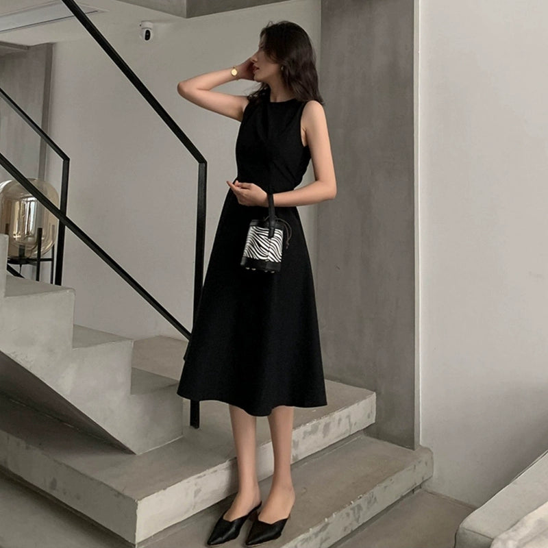 WOMEN BLACK FORMAL PARTY DRESS【CDR010】