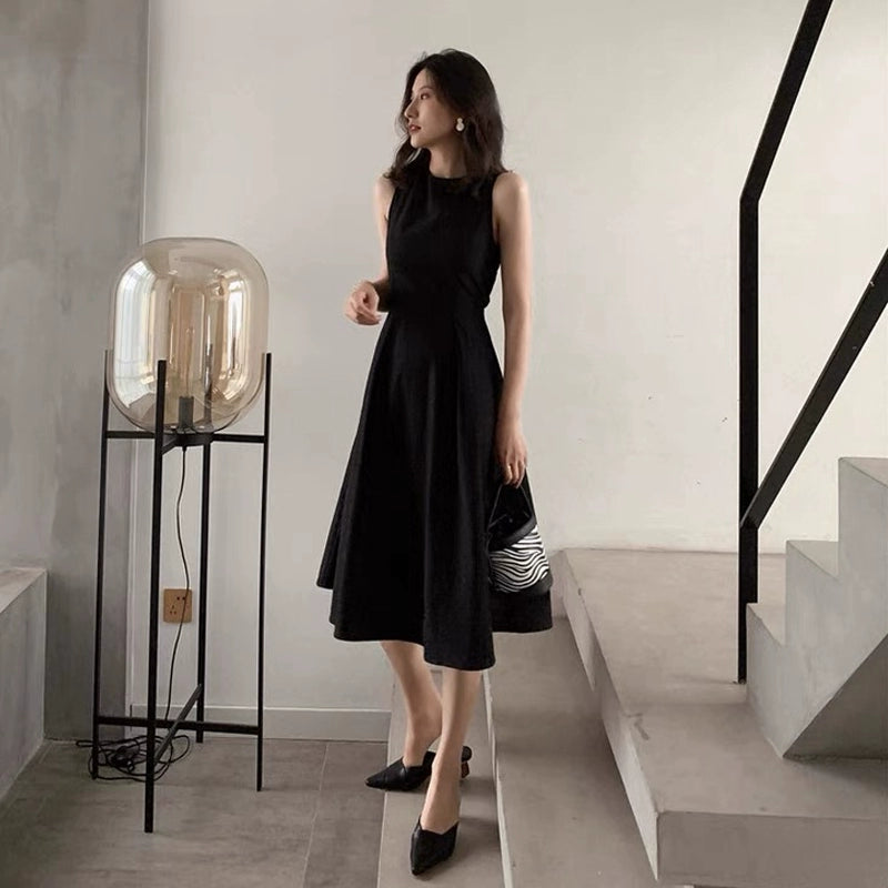 WOMEN BLACK FORMAL PARTY DRESS【CDR010】