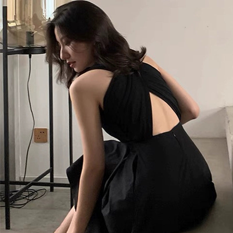 WOMEN BLACK FORMAL PARTY DRESS【CDR010】